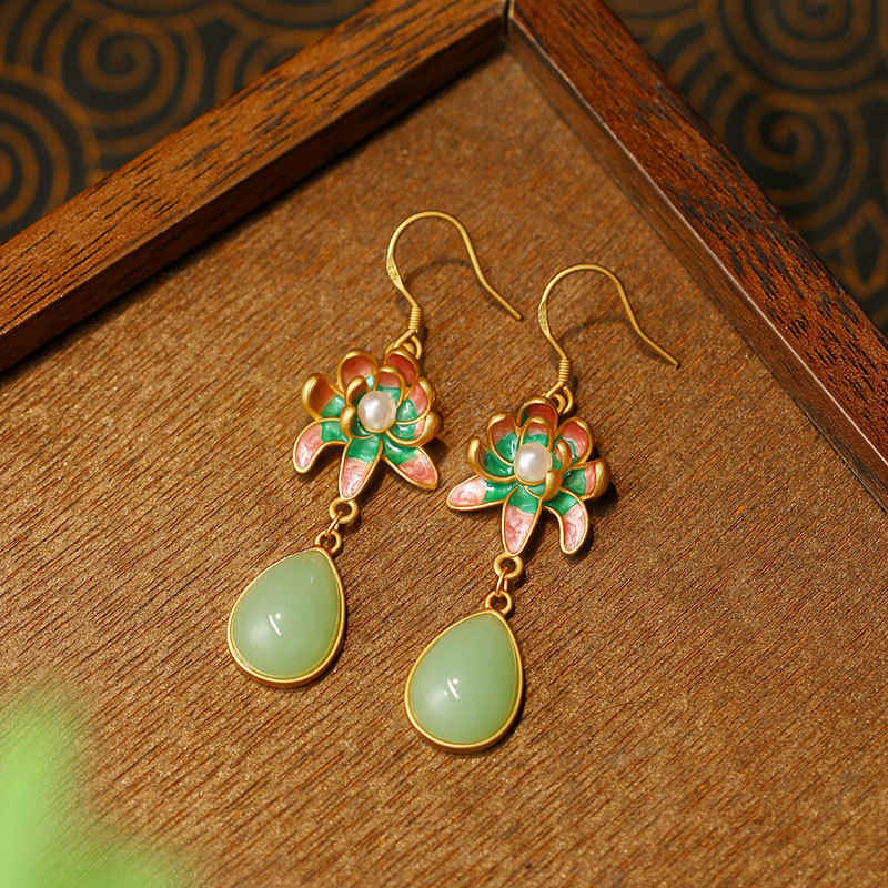 Drop Earrings - Зеленые серьги в форме капли воды