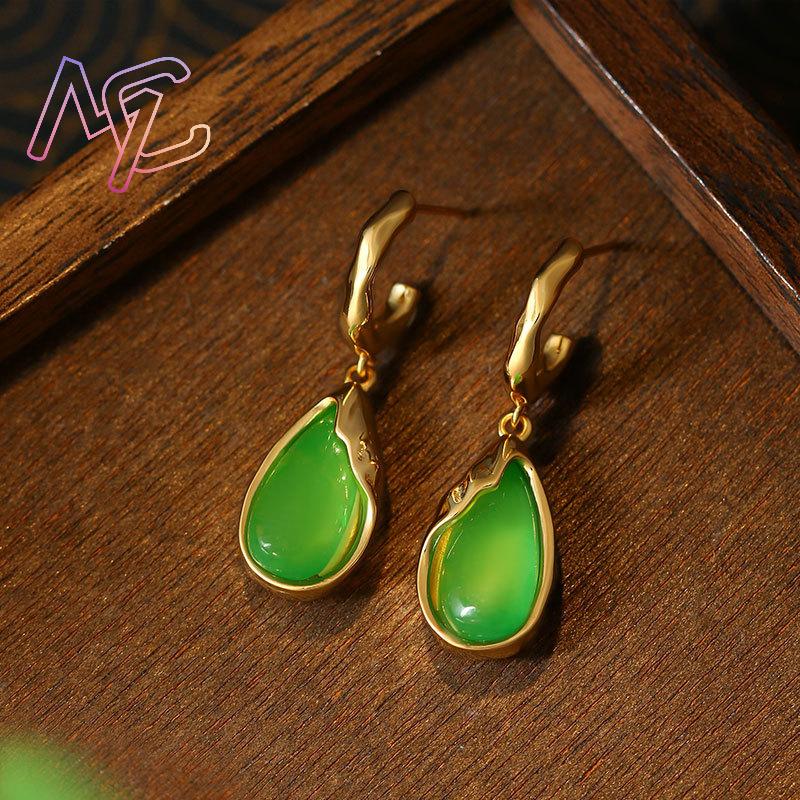 Зеленые серьги-капли из натура – обзор и цена Drop Earrings
