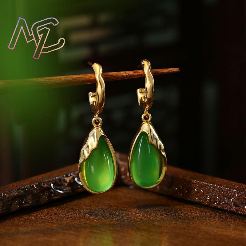 Зеленые серьги-капли из натура – обзор и цена Drop Earrings